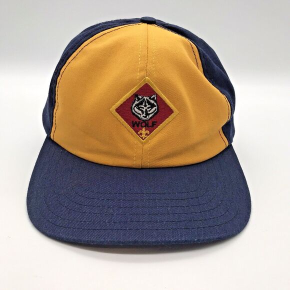 Boy Scouts America Wolf Cub Scout Ball Cap Adjustable Navy & Gold Youth S/M Hat - Picture 1 of 8